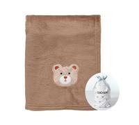 CREVENT Couverture bébé mignonne, confortable, moelleuse et chaude pour les filles, les garçons, les tout-petits, lit de bébé, poussette, douche, cadeau nouveau-né, 75 x 100 cm, ours