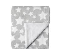 CREVENT Couverture de bébé Sherpa Douce et Chaude à Deux Couches pour Les Filles et Les garçons, Essentiels pour Les Nouveau-nés, Cadeau de réception pour la Douche de bébé - Star Grey 75X100cm