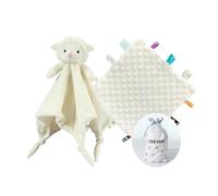 CREVENT Couverture de sécurité Douillette en Peluche pour bébé Fille, bébé garçon, pour Nouveau-nés (Ivoire Mouton + étiquette)