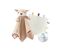 CREVENT Couverture de sécurité en Peluche Douce pour garçons et Filles - Excellent Cadeau pour Anniversaire, fête prénatale (cerf + étiquette)