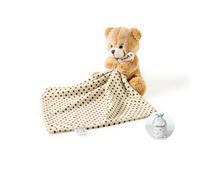 CREVENT Couverture de sécurité en Peluche Douce pour garçons et Filles pour Anniversaire, fête prénatale - Ours câlin Marron