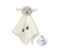 CREVENT Couverture de sécurité en Peluche pour bébé Loveys pour bébés Filles garçons, Animal en Peluche hochet Anneau secoueur Jouet pour Les Nouveaux-nés (Mouton)