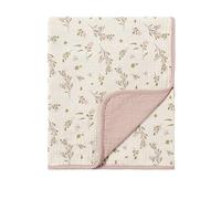 CREVENT Couverture en mousseline de coton 100% biologique pour nouveau-né, indispensable pour la douche de bébé et le cadeau d'anniversaire - Fleur 100X100cm