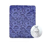 CREVENT Couverture en Peluche, légère, Moelleuse, Chaude, pour garçons, Nourrissons, Jeunes Enfants, Nouveau-nés, lit d'enfant, Poussette,75cm x100 cm, Dinosaure Bleu