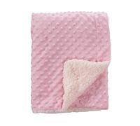 CREVENT Couverture en Polaire Douce et Confortable - Envers en Sherpa Chaud - Couverture pour bébé - pour Berceau, Poussette, 75 x 100 cm - Rose à Pois