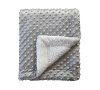 CREVENT - Couverture en Sherpa Confortable, Douce et Chaude pour bébés/Tout-Petits, Toutes Saisons dans Le Berceau/la Poussette, pour garçons, 75cmx100cm - Pois, Gris Clair