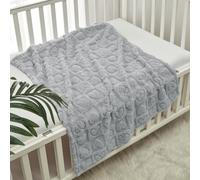CREVENT Couverture en Sherpa pour bébé Fille et garçon, agréable, Douce et Chaude, Cadeau de fête prénatale, 75 x 100 cm, Gris à Motif cœur