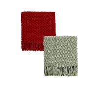 CREVENT - Couverture en Tricot Boho pour canapé, Chaise, lit, décoration d’intérieur, Douce, Chaude, Confortable, légère pour Le Printemps, l’été, l’Automne (127 x 152 cm, Ensemble de Noël)