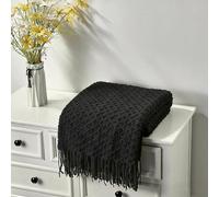 CREVENT Couverture tricotée bohème de Style Maison de Campagne pour canapé, Fauteuil, lit et décoration d'intérieur - Douce, Chaude, Confortable et légère pour Le Printemps, l'été et l'automne (127 x