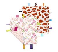 CREVENT Couvertures avec étiquette de sécurité pour bébés, Douces petites doudous pour garçons, Couverture réconfortante sensorielle pour bébé, Excellents cadeaux pour anniversaire et fête prénatale