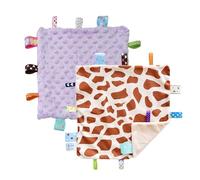 CREVENT Couvertures avec étiquette de sécurité pour bébés, Doudous doux et petits pour garçons, Couverture sensorielle pour bébé, Excellents cadeaux pour anniversaire et fête prénatale (60x60cm