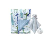 CREVENT Ensemble de couvertures Douces et Confortables pour bébé garçons et Filles + Couverture de sécurité, Ensemble avec Sac Cadeau pour Nouveau-né Essentiels (Animal)