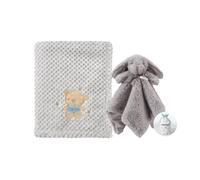 CREVENT Ensemble de couvertures douces et confortables pour bébés garçons et filles + couverture de sécurité avec sac cadeau pour nouveau-né (gris)