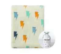 CREVENT Jolie Couverture Chaude et Douillette pour bébés garçons, Nourrissons, Tout-Petits, pour Berceau, Poussette, Cadeau d’Anniversaire ou de Naissance, 76,2 x 101,6 cm, Motif éclairs