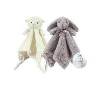 CREVENT Lot de 2 couvertures de sécurité en Peluche Douce pour garçons et Filles, Excellent Cadeau pour Anniversaire, fête prénatale (Mouton + Lapin)