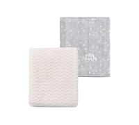 CREVENT Lot de 2 couvertures Mignonnes et moelleuses pour bébé - 75 x 100 cm - Literie pour Berceau, Poussette - Nuage Gris + Vague Blanche