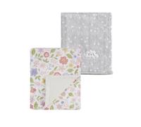CREVENT Lot de 2 couvertures Mignonnes et moelleuses pour bébés - 75 cm x 100 cm - Chaudes et moelleuses - Literie pour Berceau, Poussette - Nuage Gris + Marguerite en Vison