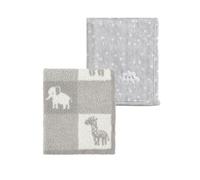 CREVENT Lot de 2 couvertures Mignonnes et moelleuses pour bébés - 75 cm x 100 cm - pour lit de bébé, lit de bébé, Poussette - Girafe + Fleur