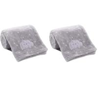CREVENT Petite Couverture Moelleuse et Chaude pour bébé, garçon, Tout-Petit, lit d'enfant, Poussette,75cmx100cm, Nuage Gris (Lot de 2)