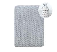 Crevent - Petite couverture moelleuse et chaude, unisexe, pour bébé et tout-petit, berceau, poussette, 75 x 100 cm, gris à vagues