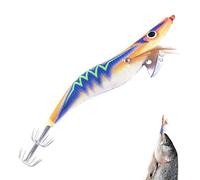 Crevettes Appâts d'eau salée | Appât en bois pour calmars,Fsquid Hook Glow Effect Natation flexible, crevettes réalistes pour poissons Snakehead, calmars, morues, dentiques