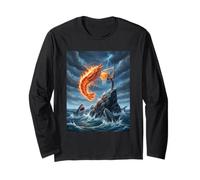 Crevettes Dunking sur Shark Funny Fishing Meme Basketball Manche Longue