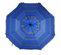 CREVICOSTA QUALITY MARK MARCAS DE CALIDAD - Parasol de plage de 200 cm avec spirale et poteau de parcours total, protection totale contre les rayons UV (OLIMPIA BLEU), Bleu (Olimpia Azul), 200 cm,