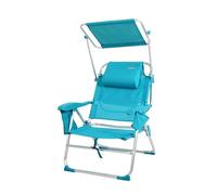 CREVICOSTA Quality Mark MARCAS DE CALIDAD Triton 2108 Chaise de Plage avec auvent et réfrigérateur intégré, 8 Positions (Turquoise)