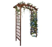 Crevyteg Arche de Jardin Robuste en Bois de Sapin - Pergola Treillis pour Plantes grimpantes - Décoration Mariage, entrée Patio, allée extensionérieure - Finition carbonisée, Forme arquée, Couleur