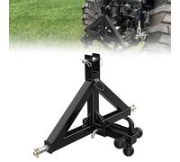 Crevyteg Attelage 3 Points Cat.1 Robuste pour Tracteur - Capacité 10 000 LB - Acier, Triangle, Support Boule multidirectionnel, Crochet remorque 2" - Idéal Outils Jardinage - Noir, Triangle monotr
