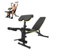 Crevyteg Banc de musculation multifonction réglable - Dossier et assise épaissis - 180kg - Pliable - Idéal pour haltères et exercices à domicile - Vert