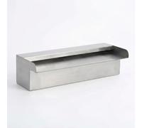 Crevyteg Cascade de Piscine en Acier Inoxydable 304 avec éclairage LED 9 Couleurs - Lame d'eau rectangulaire décorative 45 cm - Idéale pour Bassin, Jardin et terrasse - Installation Facile -