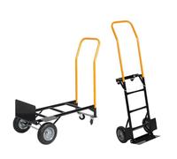 Crevyteg Chariot de Jardin Convertible 2-en-1 - Plateau Pliant et Diable Robuste, 4 Roues Pleines Anti-crevaison, capacité 800 LB, poignée télescopique, Usage Jardin, entrepôt, Bureau, déménagement
