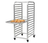 Crevyteg Chariot De Rangement Professionnel En Aluminium 15niveaux 15 x 17 x 40inch Pour Plaques à Pâtisserie Roulettes Verrouillables, Support Mobile Pour Four Idéal Cuisine Et Boulangerie Dimension