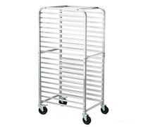 Crevyteg Chariot de rangement professionnel en aluminium - 20 niveaux pour plaques à pâtisserie - roulettes verrouillables, support mobile pour four - idéal cuisine et boulangerie - dimensions