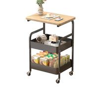 Crevyteg Chariot de Rangement Utilitaire à 3 Niveaux - Étagère Mobile sur roulettes - Structure métallique Durable - Plateau supérieur Multifonction - pour Salle de Bain, Cuisine, buanderie -