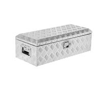 Crevyteg Coffre à Outils Robuste en Aluminium 30" - Boîte de Rangement étanche avec Serrure pour Camion, remorque, Pick-up, RV, Atelier - Poignée Pratique - Format Compact - Finition Argent Cinq