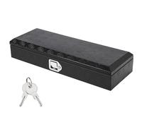 Crevyteg Coffre à outils robuste pour benne de camion - Aluminium, étanche, serrure sécurisée, poignées latérales - Plaque diamantée, rangement pickup/remorque - 34,5x12,75x6,4 pouces - Five-striped