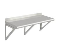 Crevyteg Étagère Murale Acier Inoxydable Professionnelle - Capacité 400 LB, dosseret, Bords arrondis - Résistante à la Corrosion, Installation Facile - pour Cuisine, Restaurant, Garage, buanderie -