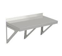 Crevyteg Étagère Murale Acier Inoxydable Professionnelle - Dosseret, Support Triangulaire, Finition brossée - Résistance Corrosion, Installation Facile - pour Cuisine, Restaurant, Garage, buanderie -