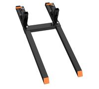 Crevyteg Fourches à palette robustes pour godet de tracteur - Capacité 2000 lb - Système de serrage, barre stabilisatrice réglable - Compatible chargeur et mini-chargeur - Noir + Orange | 43" Fork
