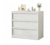 Crevyteg Grand espace de rangement - Table de chevet moderne à 3 tiroirs, haute 76 cm pour chambre, salon ou entrée - Design anti-basculement - Idéale comme commode ou table d’appoint - Finition blanc