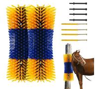 Crevyteg Lot de 2 brosses à gratter pour le bétail, grandes brosses pour le toilettage, le massage des vaches, le nettoyage soulage les démangeaisons sur le dos du bétail, brosse pour chevaux, vaches
