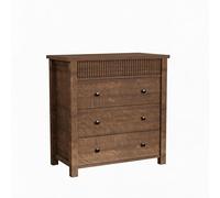 Crevyteg Rangement Moderne et élégant - Commode en Bois à 3/5 tiroirs, Style cannelé, idéale pour Chambre, Salon, entrée ou Couloir - Table de Chevet ou Bout de canapé - Finition Noyer ou chêne
