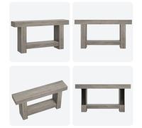 Crevyteg Table Console Style Ferme à 2 Niveaux - Longue Table d'entrée avec Espace de Rangement, idéale pour Salon ou Couloir - 1,6 mètre, Gris