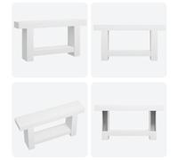 Crevyteg Table Console Style Ferme à 2 Niveaux - Longue Table d'entrée en Bois avec Grand Espace de Rangement - Idéale pour Salon, Couloir ou derrière canapé - 1,6 mètre, Blanc Antique
