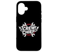 Crew Chief Racing Pit Crew Wrenches Checkered Flag Coque pour iPhone 16