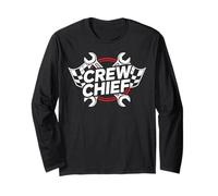 Crew Chief Racing Pit Crew Wrenches Checkered Flag Manche Longue