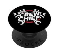 Crew Chief Racing Pit Crew Wrenches Checkered Flag PopSockets PopGrip Adhésif