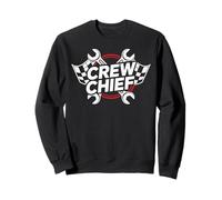 Crew Chief Racing Pit Crew Wrenches Checkered Flag Sweatshirt